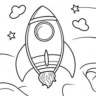 Rocket In The Colorful Sky Coloring Page 7307-5937