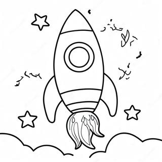 Rocket In The Colorful Sky Coloring Page 7307-5938