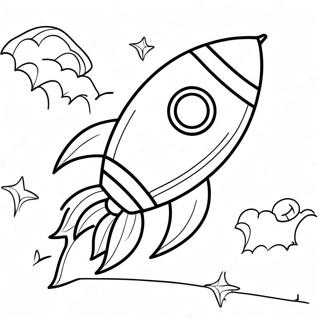 Rocket In The Colorful Sky Coloring Page 7307-5939