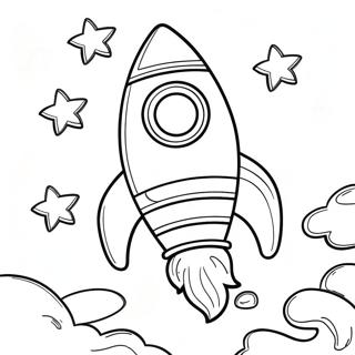 Rocket In The Colorful Sky Coloring Page 7307-6029