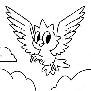 Zapdos Flying In The Sky Coloring Page 73092-58559