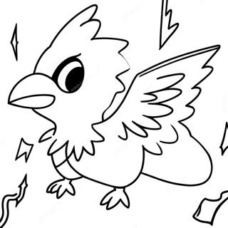 Zapdos With Lightning Bolts Coloring Page 73093-58562