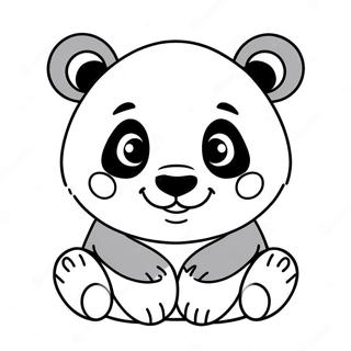 Cute Panda Face Coloring Page 73153-58611