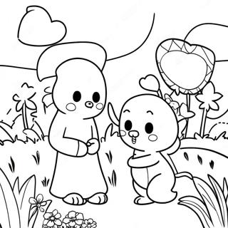 Colorful Garden Of Banban Characters Coloring Page 73163-58626