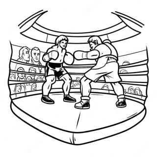 Boxing Ring Action Coloring Page 7317-6041