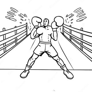 Boxing Ring Action Coloring Page 7317-6042