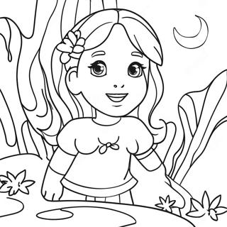 Julie In A Magical Scene Coloring Page 73213-58660