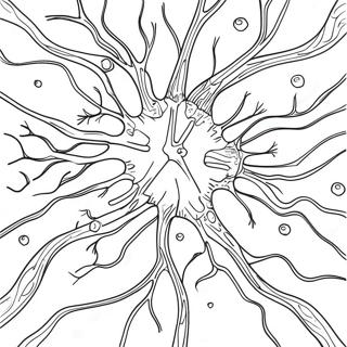 Colorful Brain Neurons Coloring Page 73223-58661