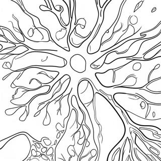 Colorful Brain Neurons Coloring Page 73223-58664