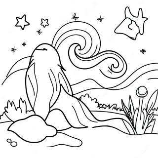 Glittery Starry Night Coloring Page 73263-58699