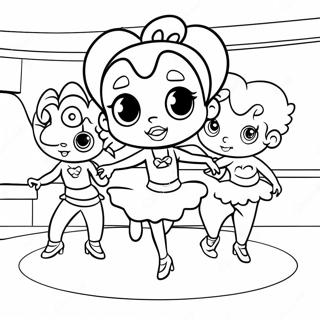 Betty Boop Dancing With Friends Coloring Page 732-585