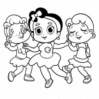 Betty Boop Dancing With Friends Coloring Page 732-586