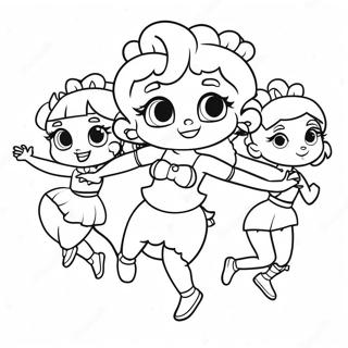 Betty Boop Dancing With Friends Coloring Page 732-587