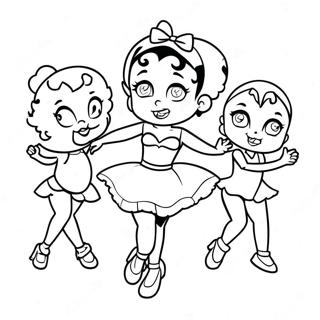 Betty Boop Dancing With Friends Coloring Page 732-588