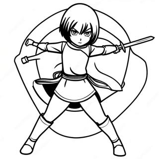 Mikasa In Battle Stance Coloring Page 73343-58758