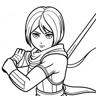 Mikasa In Battle Stance Coloring Page 73343-58759