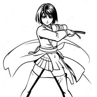 Mikasa In Battle Stance Coloring Page 73343-58760