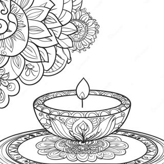 Decorative Diya Coloring Page 73353-58767