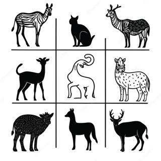 Minimalist Animal Silhouettes Coloring Page 7337-6058