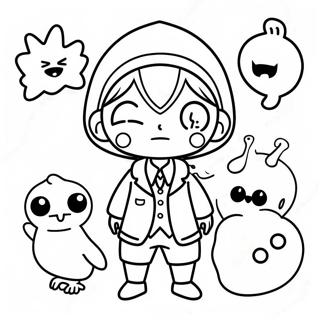 Hanako Kun With Ghostly Friends Coloring Page 73383-58798