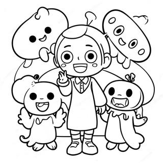 Hanako Kun With Ghostly Friends Coloring Page 73383-58800