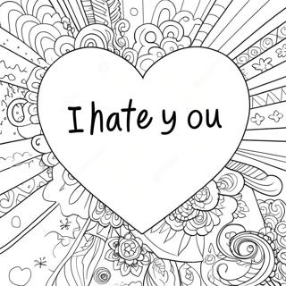 I Hate You Heart Coloring Page 73402-58808