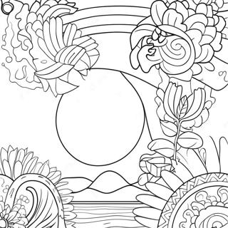 Japan Flag Page Coloring Pages