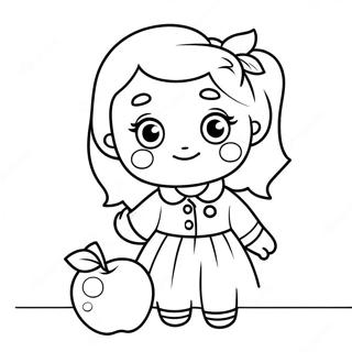 Adorable Teacher With Apple Coloring Page 73483-58873