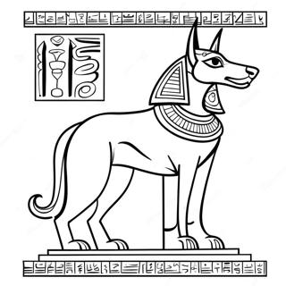 Anubis With Hieroglyphics Coloring Page 73513-58898