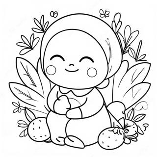 Cute Qiqi With Healing Herbs Coloring Page 73543-58917