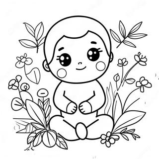 Cute Qiqi With Healing Herbs Coloring Page 73543-58920