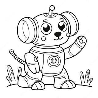 Cute Robot Dog Playing Fetch Coloring Page 73573-58945