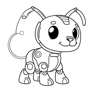 Cute Robot Dog Playing Fetch Coloring Page 73573-58947