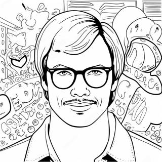 Jeffrey Dahmer Portrait Coloring Page 73612-58979