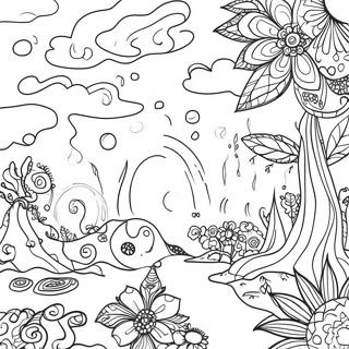 Psychedelic Dreamscape Coloring Page 73683-59031