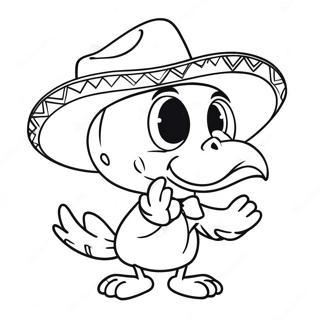 Panchito With Colorful Sombrero Coloring Page 73693-59041