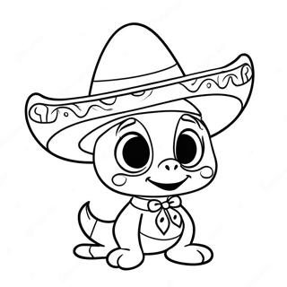 Panchito With Colorful Sombrero Coloring Page 73693-59042