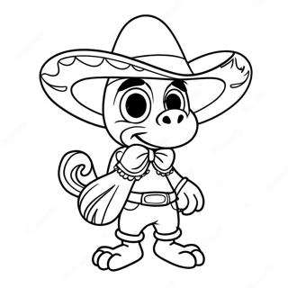 Panchito With Colorful Sombrero Coloring Page 73693-59043