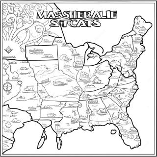 Massachusetts State Outline Coloring Page 73722-59058