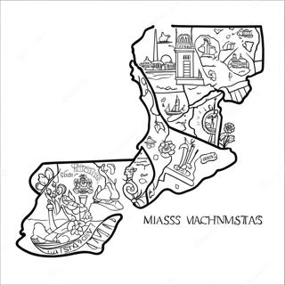 Massachusetts State Outline Coloring Page 73722-59060