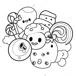 Colorful Candy Crush Characters Coloring Page 73733-59077