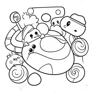 Colorful Candy Crush Characters Coloring Page 73733-59078