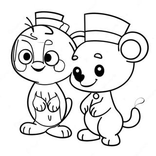 Retro Cartoon Characters Coloring Page 73742-59074