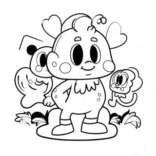 Retro Cartoon Characters Coloring Page 73742-59075