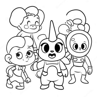 Retro Cartoon Characters Coloring Page 73742-59076