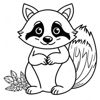 Raccoon Coloring Page 7376-6087