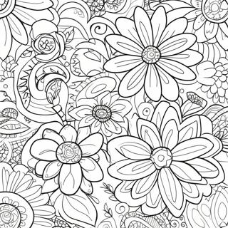 Simple Floral Pattern Coloring Page 73773-59103