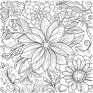 Simple Floral Pattern Coloring Page 73773-59104