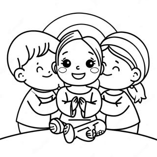 Joyful Children Praying Coloring Page 73793-59117