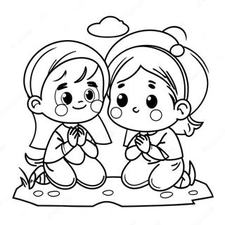 Joyful Children Praying Coloring Page 73793-59118